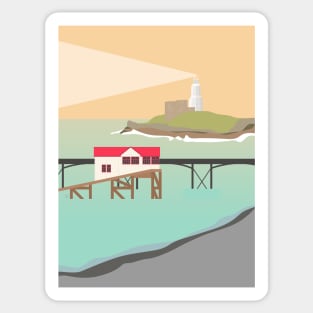 Mumbles Pier and Lighthouse, Swansea Bay, South Wales Sticker